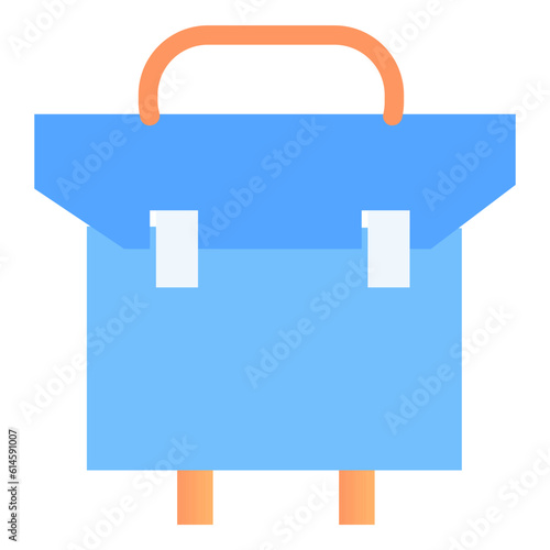 Backpack Icon: A graphical depiction of a backpack, typically representing a bag worn on the back