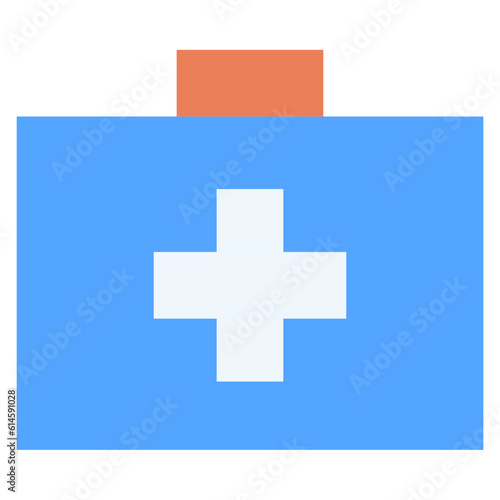 The first aid kit icon, symbolizing medical supplies for basic emergency care. The icon is commonly used to indicate the location of first aid supplies in homes, workplaces, and public spaces