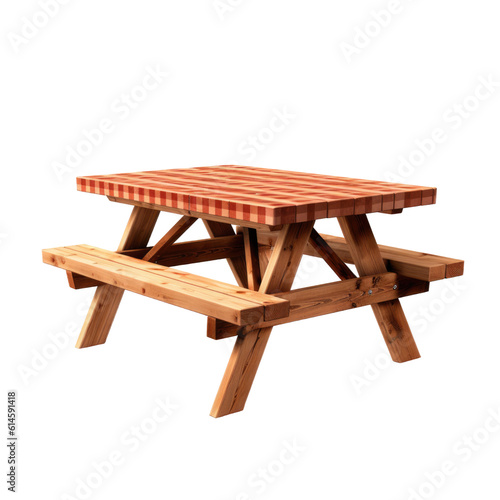 picnic table isolated on a transparent background, generative ai