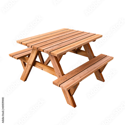 picnic table isolated on a transparent background, generative ai