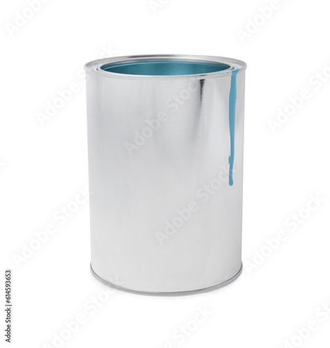 Wallpaper Mural Can with light blue paint on white background Torontodigital.ca