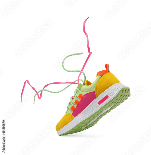 One stylish colorful sneaker isolated on white