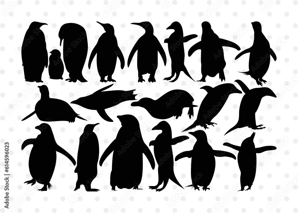 Penguin Silhouette, Penguin SVG, Penguin Bird Svg, Bird Svg, Animal Svg