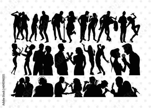 Couple Singing Silhouette, Couple Singing SVG, Singing Svg, Couple Svg, Couple Singing Bundle, SB00347