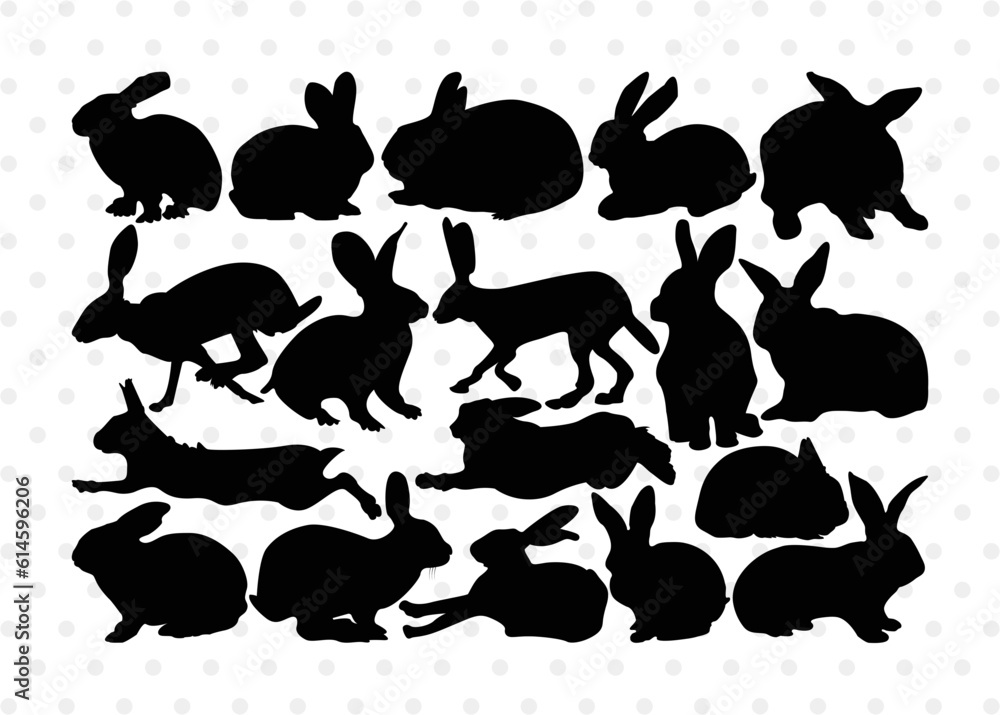 Rabbit Silhouette, Rabbit SVG, Hare Svg, Bunny Svg, Hopping Rabbit Svg ...