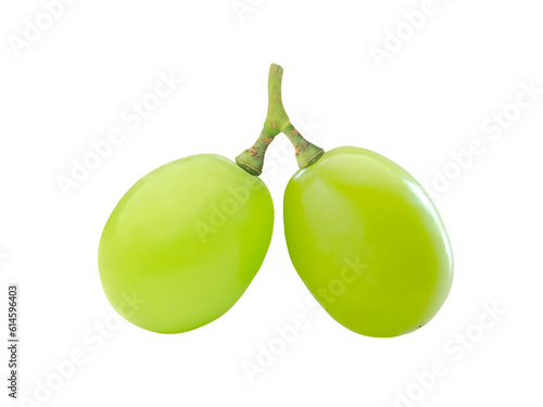 Two fresh Shine Muscat grape, isolated on transparent background, PNG file.