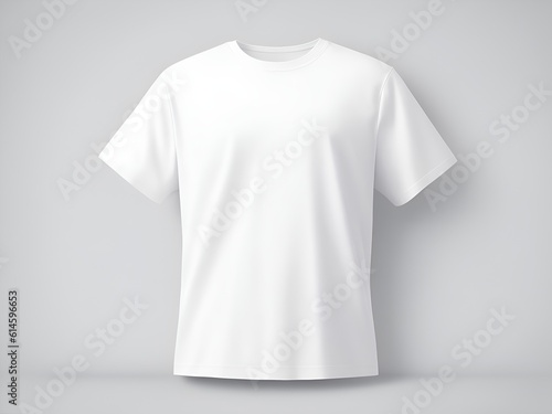 Blank oversized white T Shirt color template, front view, isolated in white background, mens, mock up Generative AI