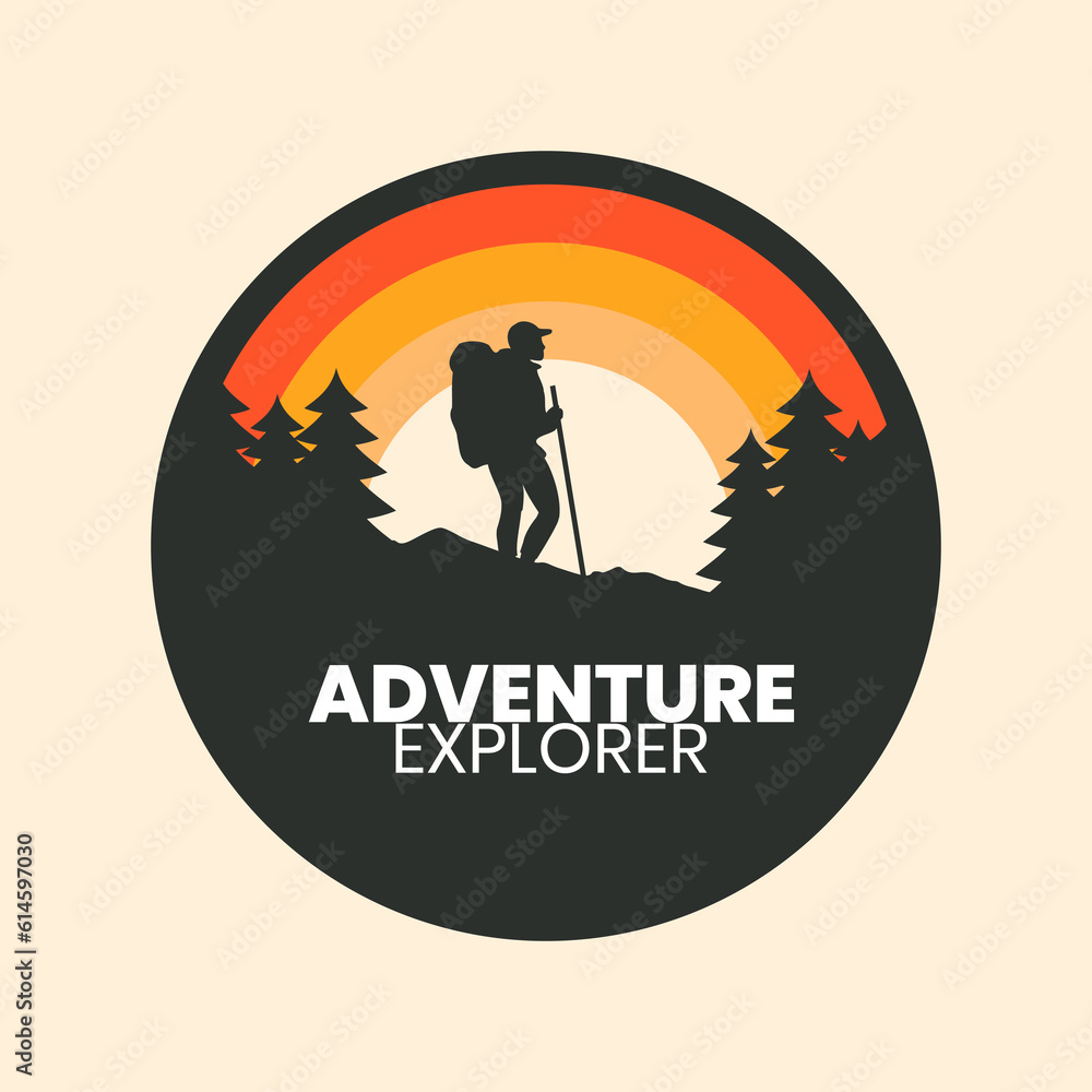 Vintage camping & adventures badges Premium Vector
