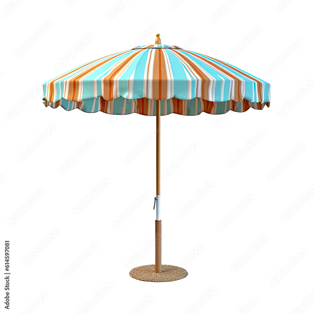 beach umbrella isolated on a transparent background, generative ai beach umbrella isolated on a transparent background, generative ai
