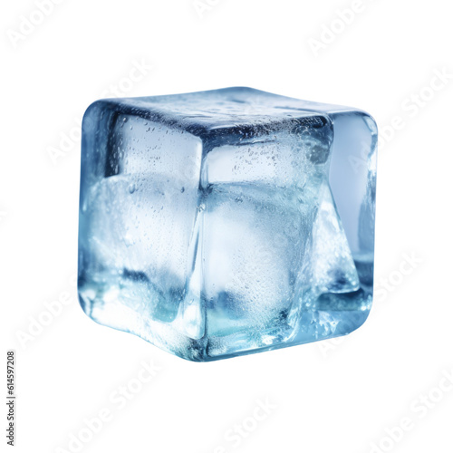 ice cube isolated on a transparent background, generative ai