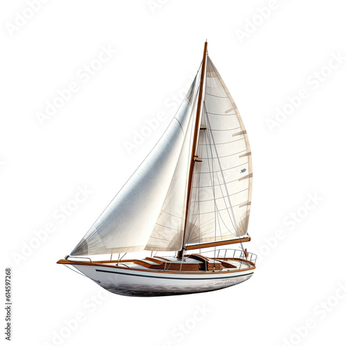 Obraz na plátně sailboat isolated on a transparent background, generative ai
