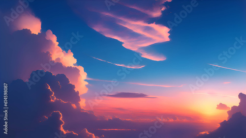 Cloudy Sunset Created With Generative Ai Technology