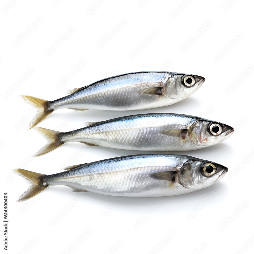 Three Nice shaped Sardines or herring (also called pilchard) isolated on white. Three Nice shaped Sardines or herring (also called pilchard) isolated on white.