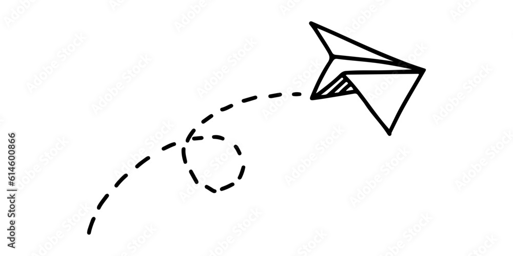 Doodle sketch style of paper plane icon vector illustration for concept design. Doodle sketch style of paper plane icon vector illustration for concept design.