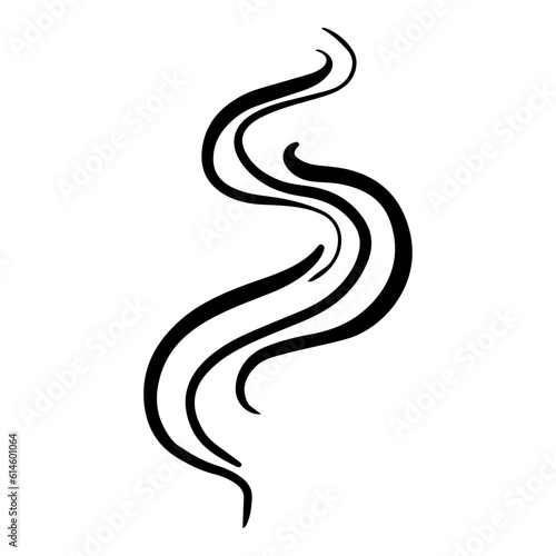 Doodle sketch style of smoke symbol drawn illustration for concept design.