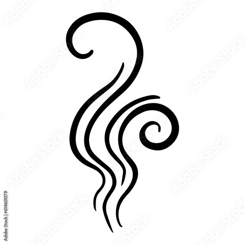 Doodle sketch style of smoke symbol drawn illustration for concept design.