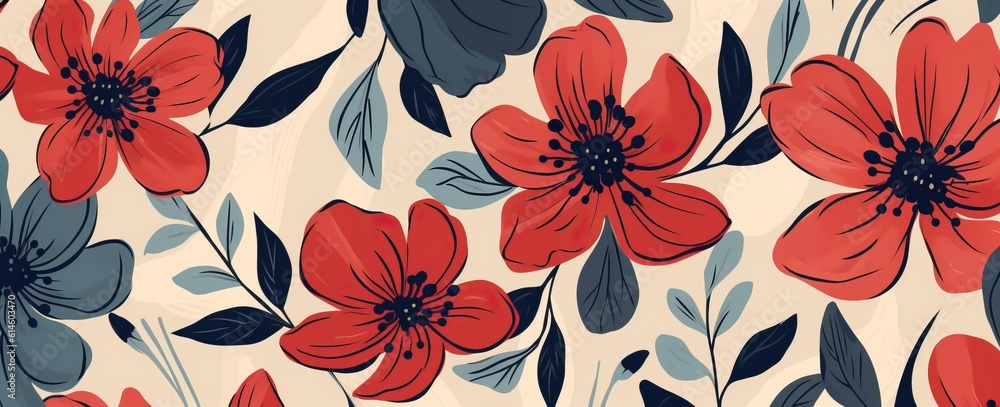 Obraz premium some red flowers on beige background