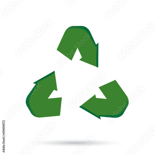 Green 3d recycle icon. Recycling sign Environment day, Ecology concept.3d Vector