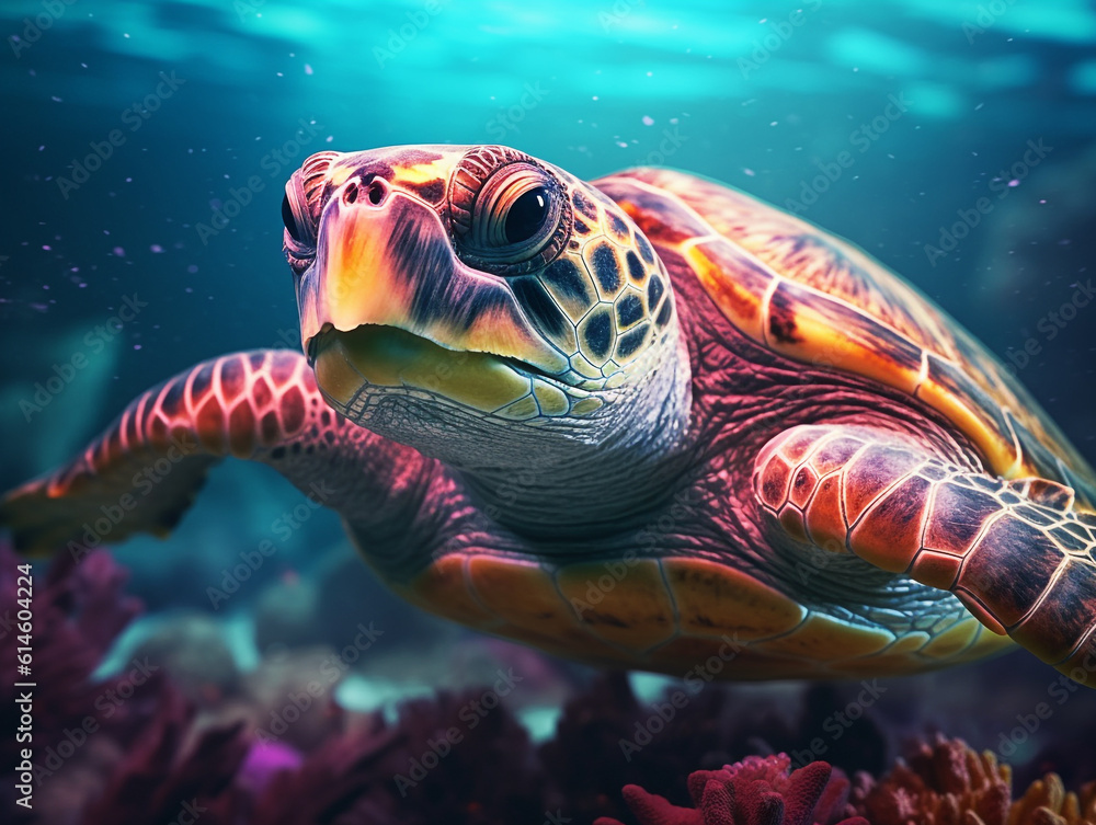 Close-up photo of Turtle on sea Close-up photo of Turtle on sea