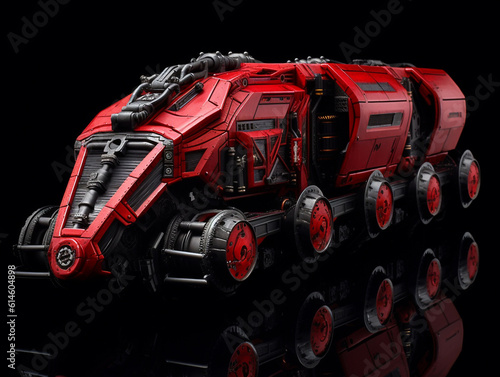 3d Render red train