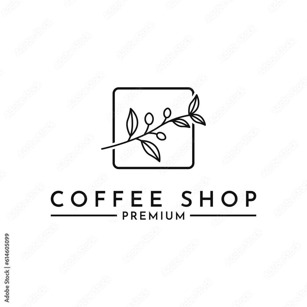 coffee bean with leaf plant logo design template coffee bean with leaf plant logo design template