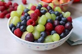 Fruit salad in bowl.