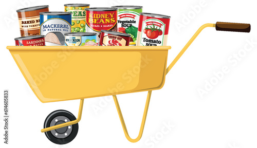 Canned food for sale isolated