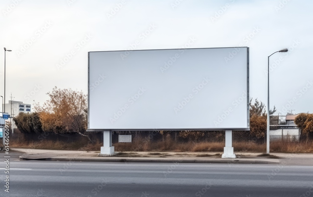 Blank billboard outdoor. Mockup. Empty advertising stand, public information board. Blank billboard outdoor. Mockup. Empty advertising stand, public information board.