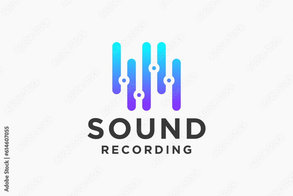 Sound wave icons . Music waves symbols. Audio logos template. Voice ...