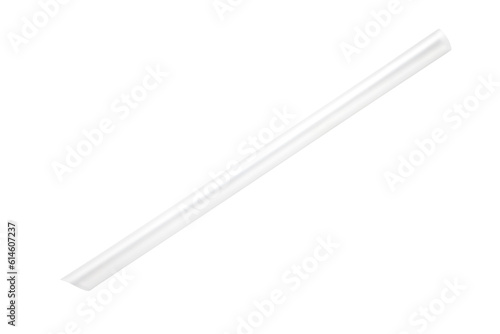 Tableau sur toile plastic drinking straw isolated on white background