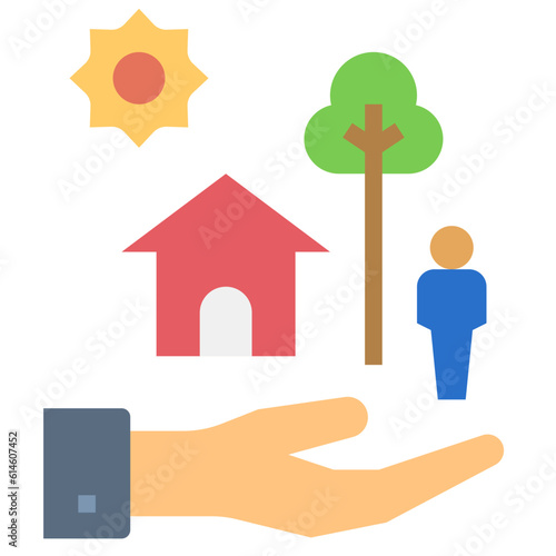 ecosystem flat style icon