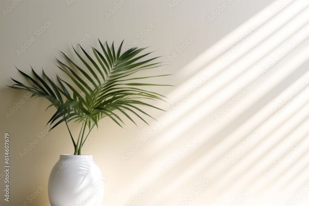 Blurred shadow from palm leaves on the Ivory wall. Minimal abstract background for product presentation. Blurred shadow from palm leaves on the Ivory wall. Minimal abstract background for product presentation.
