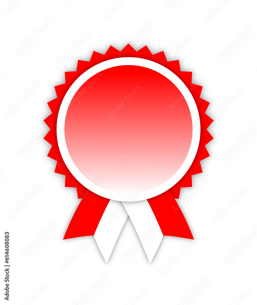 Blank medal with ribbon, red & white. Blank medal with ribbon, red & white.