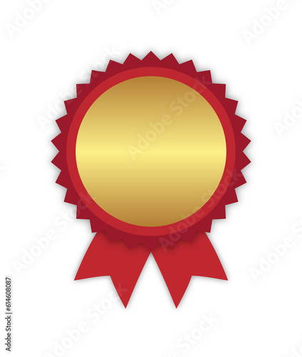 Blank medal with ribbon, red & yellow.