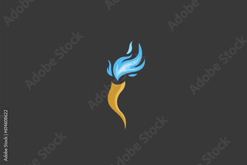 Illustration vector graphic of blue flame torch. Good for logo or symbol