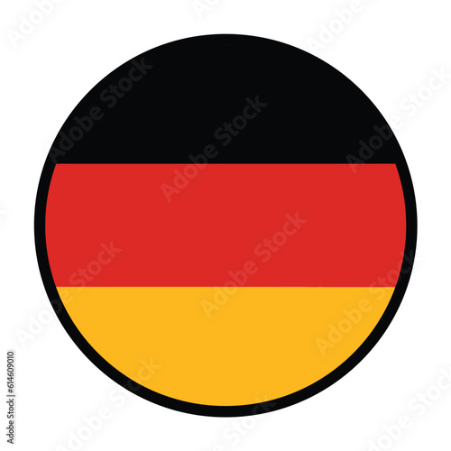 Round Germany flag  flat vector logo icon. Simple vector button flag of Germany. 