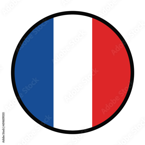 Round France flag, flat vector logo icon. Simple vector button flag of France. Free Download Round France flag, flat vector logo icon. Simple vector button flag of France. - GFXLoad