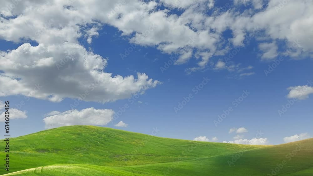 Green hills in Tuscany with blue sky and white clouds, 4k time-lapse video of the verdant tuscan countryside Green hills in Tuscany with blue sky and white clouds, 4k time-lapse video of the verdant tuscan countryside