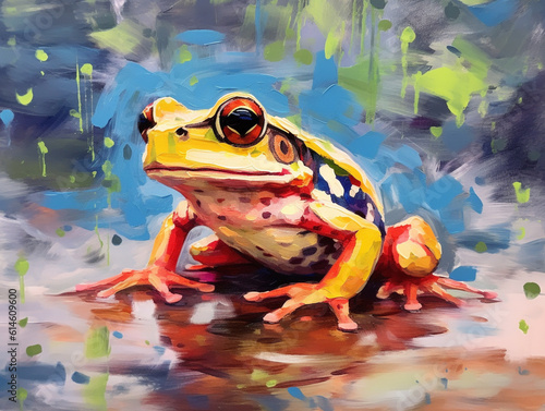 An Impressionist Painting of a Frog | Generative AI