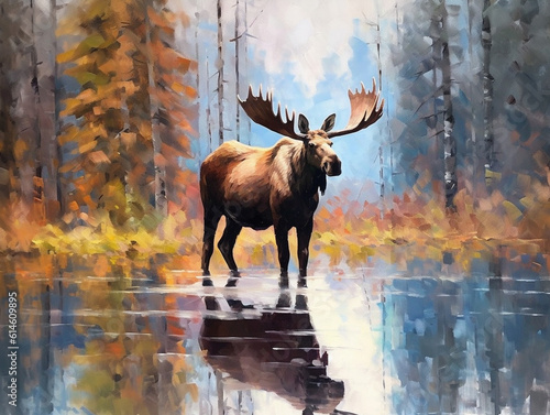 an-impressionist-painting-of-a-moose-generative-ai