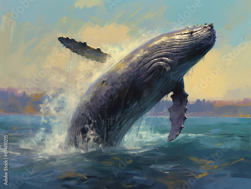 An Impressionist Painting of a Whale | Generative AI
