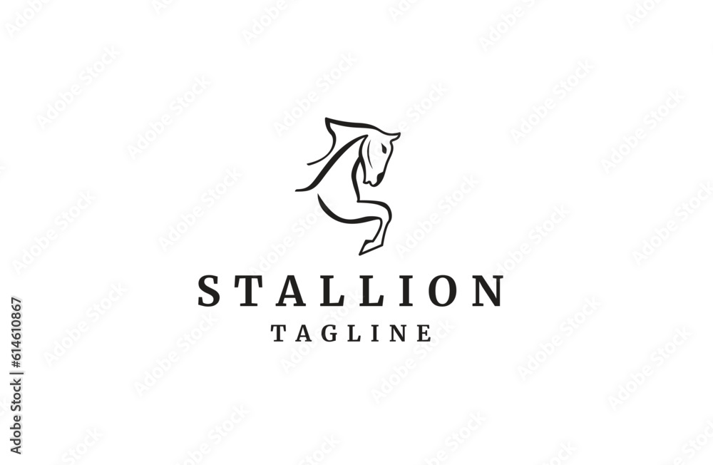 Horse animal logo icon design template flat vector