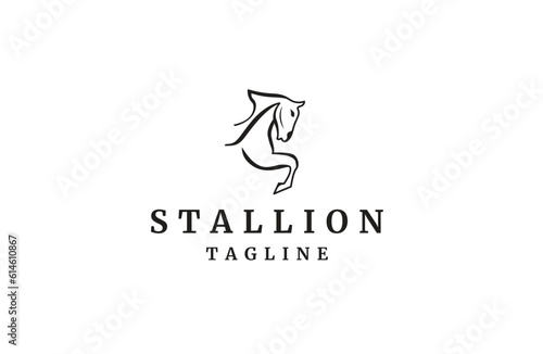 Horse animal logo icon design template flat vector