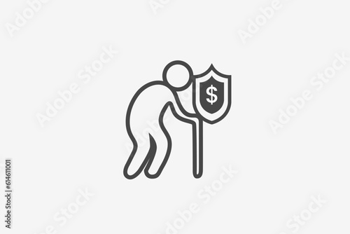 Illustration vector graphic of secure retirement fund. Good for icon or symbol
