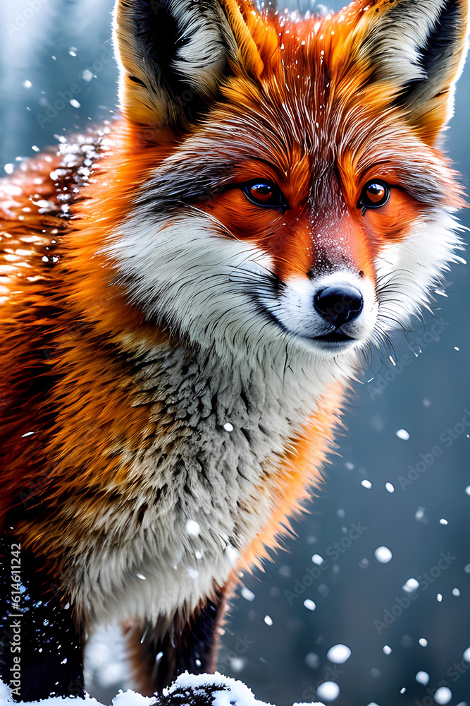 Red Fox Adventure in the Wintry Landscape Red Fox Adventure in the Wintry Landscape