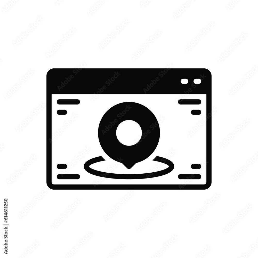 Black solid icon for located Black solid icon for located