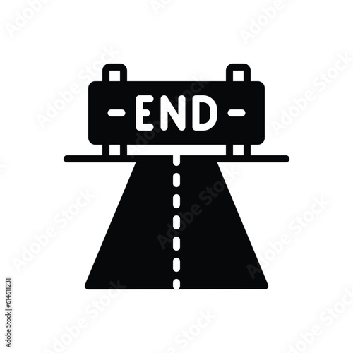 Black solid icon for end 
