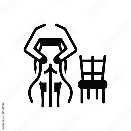Black solid icon for bondage 