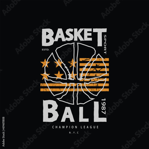 Basketballillustration typography. Sport typography, t-shirt design, poster, banner, flyer, print and postcard