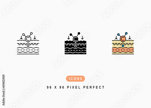 Collagen Icon. Anti Aging Repair Serum Symbol Stock Illustration. Vector Line Icons For UI Web Design And Presentation
